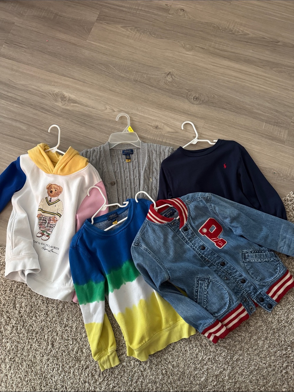 Ralph Lauren Kids Multicolor Bear Hoodie & Knit Tops size 7